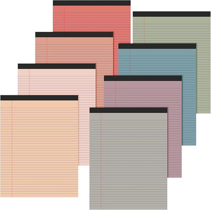 Fuutreo 8 Pcs 8.5'' x 11'' Colored Legal Pad Writing Pads Narrow Ruled 50 by Fuutreo