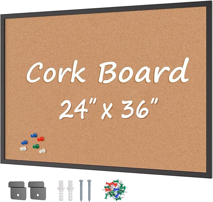 Board2by Cork Board Bulletin Board 24 x 36, Office Board by Justdowhatyouwanttodo