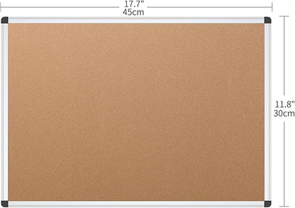 VIZ-PRO Cork Notice Board, 18 X 12 Inches, Cork Bulletin Board - Image 2