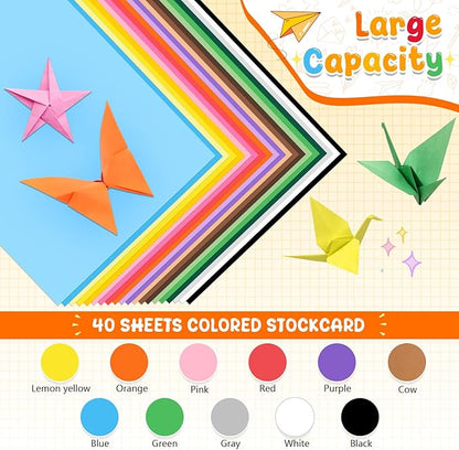 Colored Card Stock, 180GSM 65LB Color Cardstock Paper, 40 Sheets 8.5 x 11 Inch - Image 3