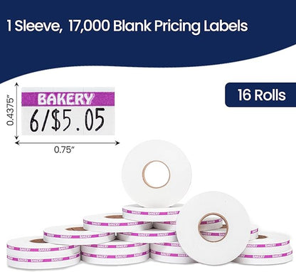 Perco Purple Reverse Print on White Bakery Labels to fit Monarch 1110 Price Gun - Image 3