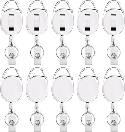 Retractable Badge Holder with Carabiner Reel Clip and Key Ring by moeverEx