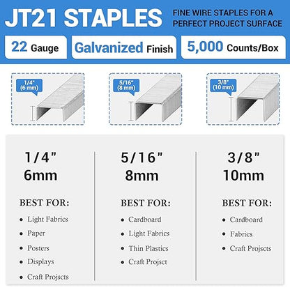 meite JT21 Staples, 5/16 Inch Galvanized Fine Wire Staples - Image 2