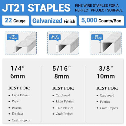 meite JT21 Staples, 1/4 Inch Galvanized Fine Wire Staples - Image 2