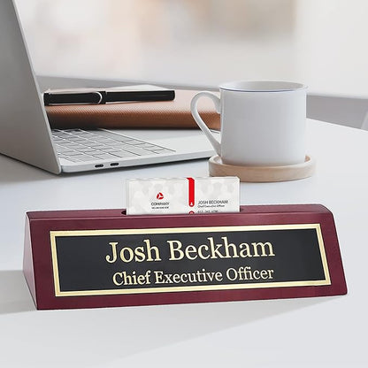 Business Wood Name Plate for Desk | Custom Desk Name Plate Personalized Gift by EngravingInternational