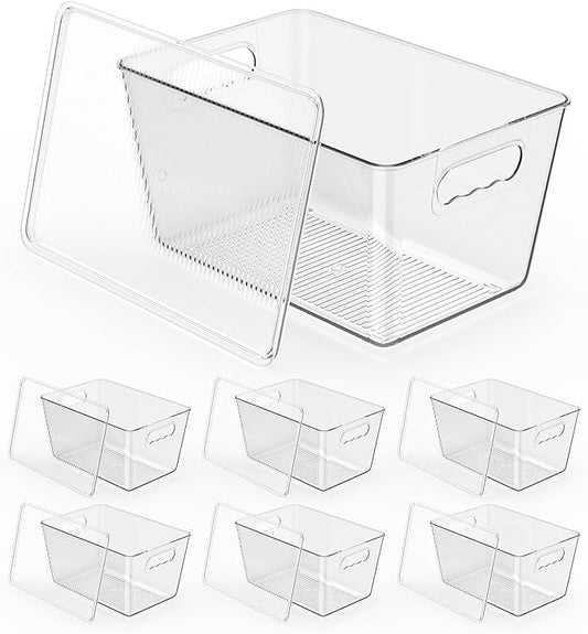 KJIXYUNG 6 Pack Clear Stackable Storage Bins by KJIXYUNG