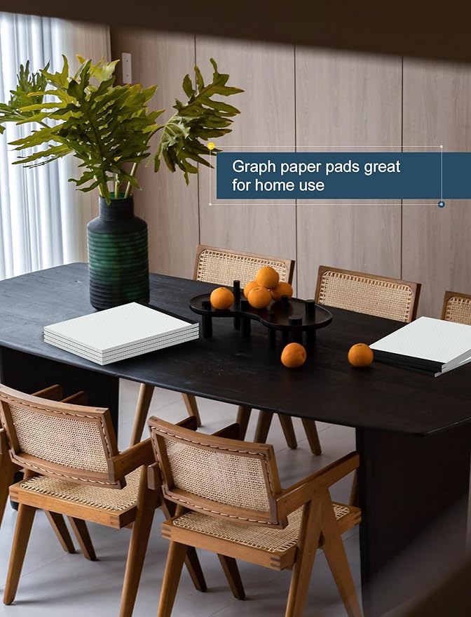 Zaviko Graph Paper Pad 8.5 x 11, 2 Pack, 4x4 Graph Ruled, Grid Paper Pad 8-1/2" - Image 7
