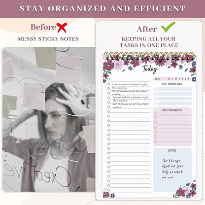 Thboxes 60 Pages To Do List Notepad, 6.7” X 9.8” To Do List Notebook Tear Off - Image 4