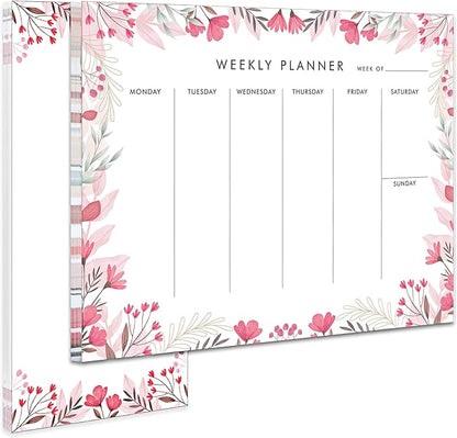 Weekly Planner Notepad Tear Off Set of 2 Weekly Calendar Pad 52 Undated To Do by Yoment-Enjoyyourmoment