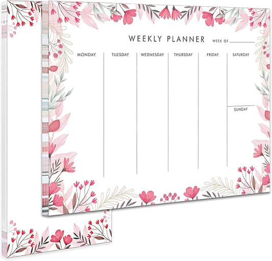 Weekly Planner Notepad Tear Off Set of 2 Weekly Calendar Pad 52 Undated To Do by Yoment-Enjoyyourmoment