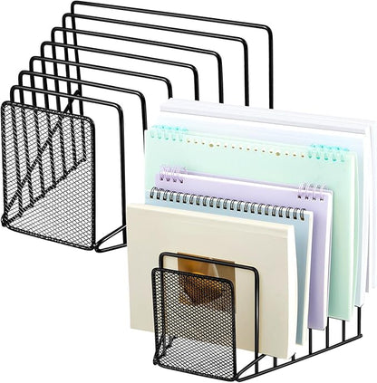 2 Pcs 7 Section Incline File Sorter Metal Wire Mesh File Rack by Chivertion