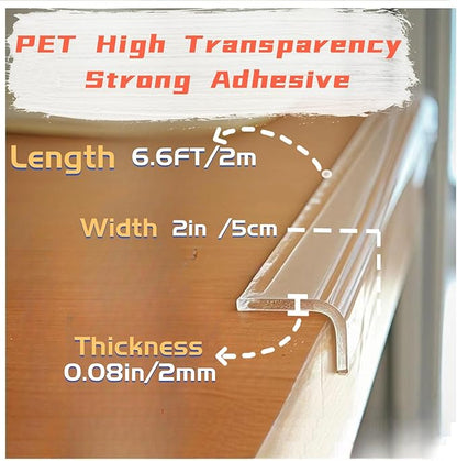 Clear Edge Protector Strip, 2in Width x6.6ft Length, Self Adhesive Protective - Image 2