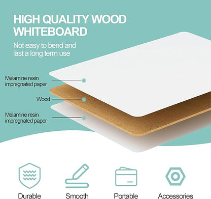 30 Pack Small White Boards, Teacher School, Include 30 Markers, 30 Erasers - Image 6