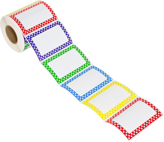 L LIKED 500 Stickers -3.5" x 2.25" Colors Plain Name tag Labels by LLIKED