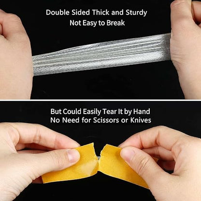 MILEQEE Double-Sided Tape Strong and Tough, 1in x 66FT, Durable Duct Cloth - Image 4