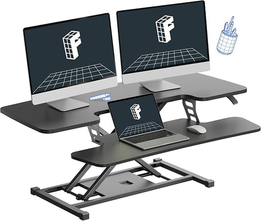 FLEXISPOT 40" Wide Standing Desk Converter Sit to Stand up Riser Height by FlexiSpot
