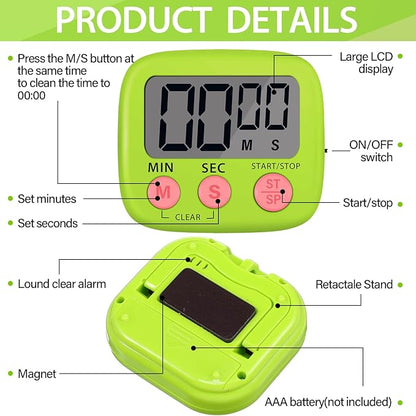 Weewooday 24 Pcs Digital Kitchen Timer Magnetic Timer Bulk On/Off Switch Minute - Image 3