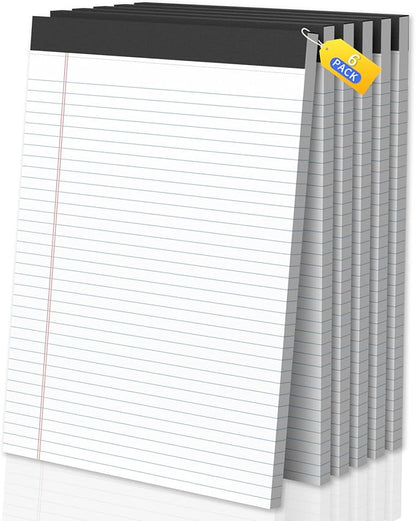 Legal Pads 8.5 X11, Narrow Ruled Notepads, 6 Pack, 50 Sheet/Pad, Tear Off by Glyanlee