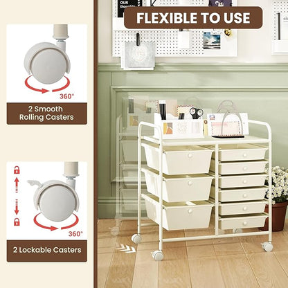 GOFLAME 9-Drawer Rolling Storage Cart, Mobile Utility Cart - Image 6