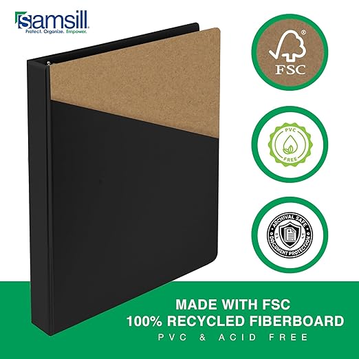 Samsill 1 Inch 3 Ring Binder, Made in USA, Economy Round Ring, 200 Sheet - Image 4