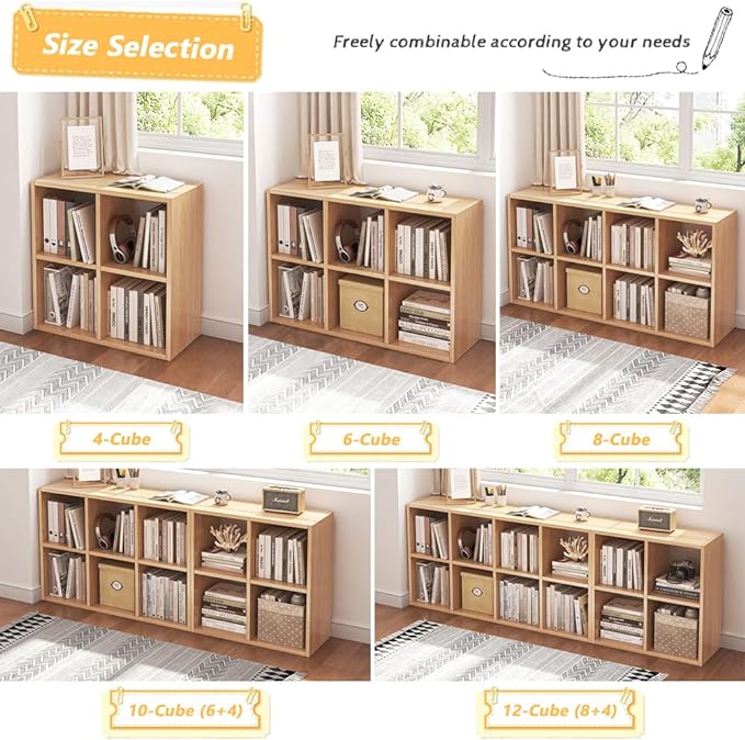 NELYE 4 Cube Organizer Bookcase - Image 6