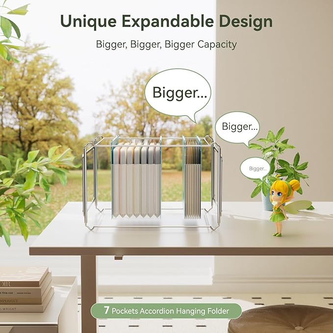 EcoStash Wheat Straw Expanding Hanging File Folders, 3 Color File Organizer - Image 4