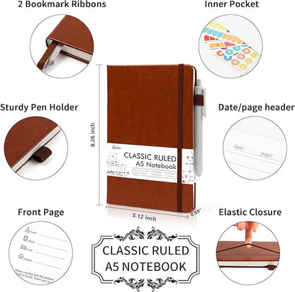 5 Pack Journal Notebook Bulk for School, Feela Hardcover Business Notebooks - Image 2