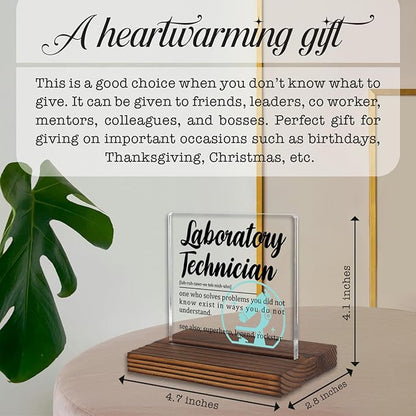 Laboratory Technician Gifts, Funny Appreciation Desk Sign - Image 4