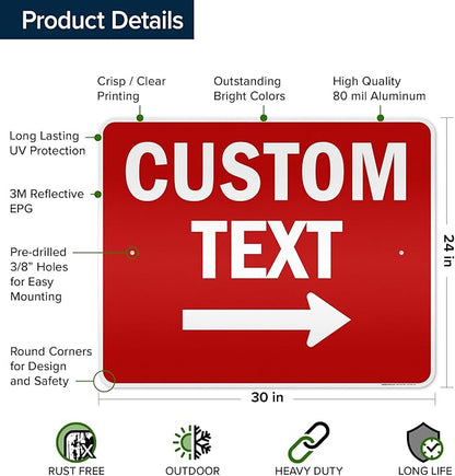 Custom Arrow, Custom Directional Sign, Right Arrow, 24x30 Inches, 3M EGP - Image 6