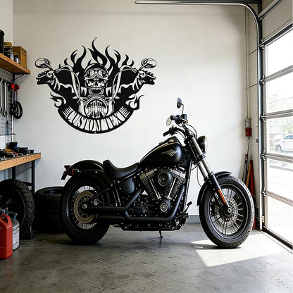Custom Motorcycle Skull Metal Sign Personalized Biker Name Sign Custom Garage - Image 9