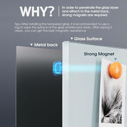 MaxGear Glass Whiteboard, Tempered Magnetic Dry Erase Board Ultra White - Image 6