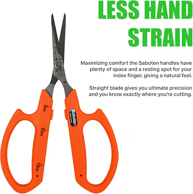 Saboten Stainless Steel Straight Blade Trimming Scissors Orange PT-12 160mm - Image 4