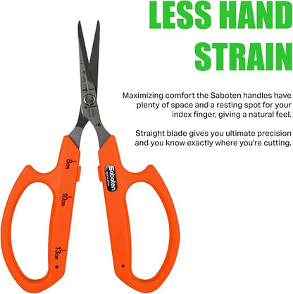 Saboten Stainless Steel Straight Blade Trimming Scissors Orange PT-12 160mm - Image 4