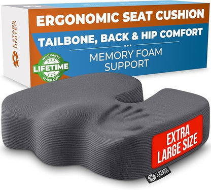 5 STARS UNITED Seat Cushion for Tailbone Pain Relief – Memory Foam Cushion for by 5STARSUNITED