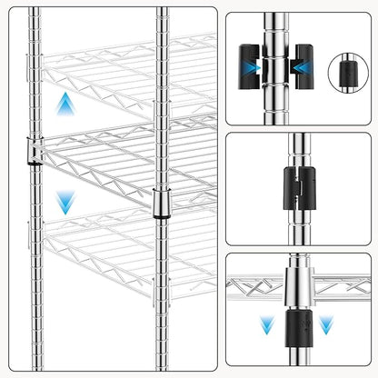 M MZG 1000 lbs 4Tier Shelf Metal Storage Shelves Wire Rack Closet Organizers - Image 4