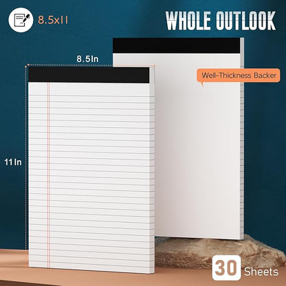 3 Pack White Legal Pads 8.5 x 11 Note Pads, Wide Ruled Notepads, Micro - Image 2
