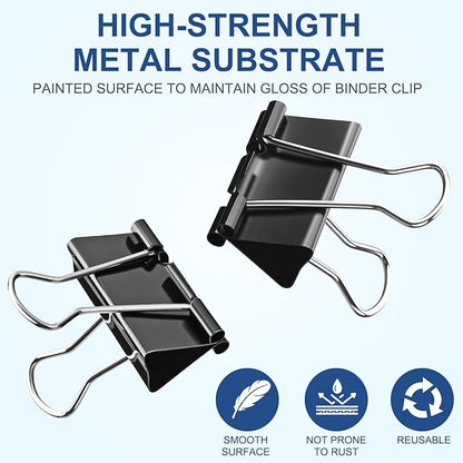 60 Pack Large Binder Clips 1.6 Inch, Binder Clips Large Size, Big Paper Clamps - Image 3