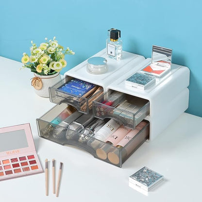 OSteed White Desktop Drawers for Paper, Stackable Office Storage Drawers for - Image 2