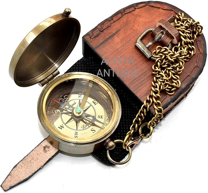 Vintage Brass Pocket Compass Gift - Image 3