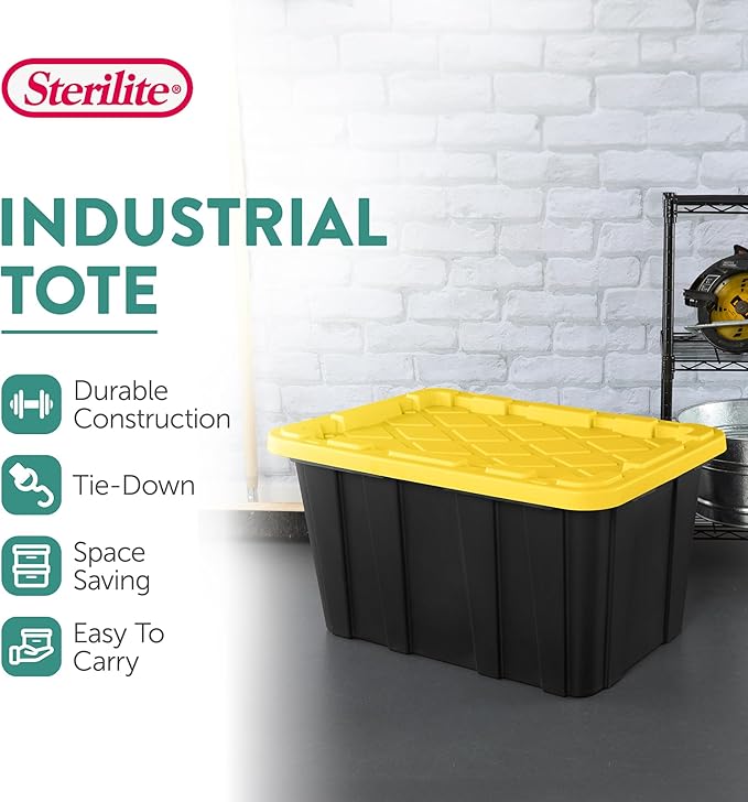 Sterilite 18-Pack Industrial Tote, Plastic Storage Container Bins - Image 3