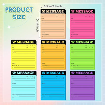 Eaasty Phone Message Pad Phone Message Sticky Notes 4 x 3. 4 Inch Bright Color - Image 2