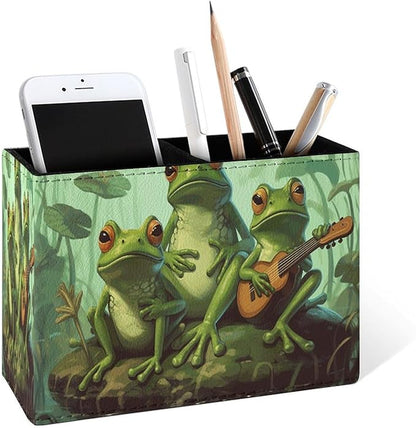 Famame Cute Funny Frog Music Team Pencil Holder by Famame