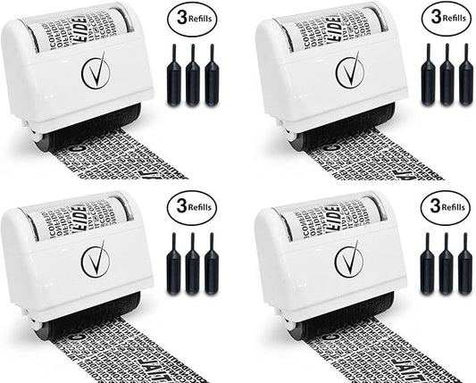 Vantamo Identity Protection Roller Stamps Wide Kit, Including 3-Pack Refills by Vantamo
