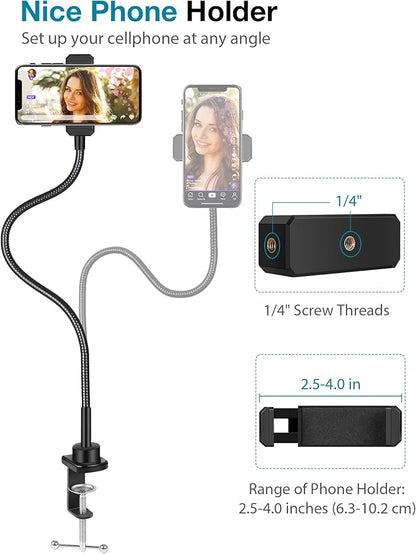 InnoGear Webcam Stand with Phone Mount, Desk Camera Arm Stands Gooseneck - Image 6