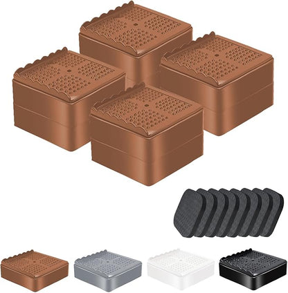 shouwuhho Furniture Risers, 4 Pack Bed Risers by EnjoyLifeEnjoyHappiness