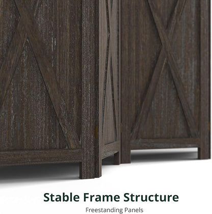 Cozy Castle Wood Room Divider, 3 Panels Folding Privacy Screen, 66.9'' Wall - Image 7