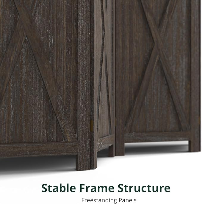 Cozy Castle Wood Room Divider, 8 Panels Folding Privacy Screen, 66.9'' Wall - Image 7