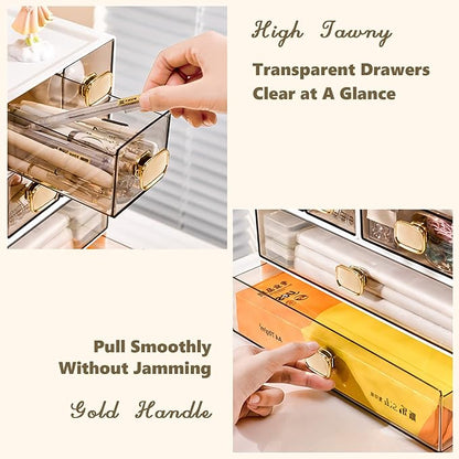 Spacious Desk Drawers, Stackable Desktop Organizer, Plastic Storage Box - Image 5
