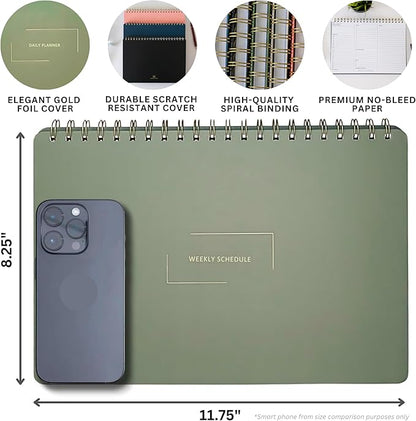 Merely Home Undated Weekly Business Planner | 8.25” x 11.75” ADHD Organizer | - Image 6