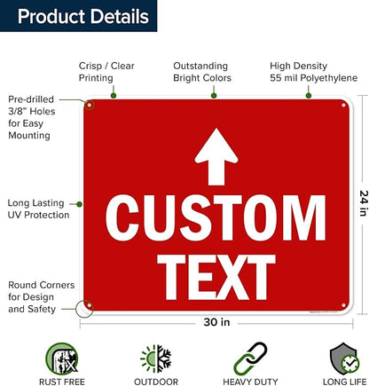 Custom Arrow, Custom Directional Sign, Up Arrow, 24x30 Inches, 55 mil thick - Image 6